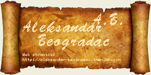 Aleksandar Beogradac vizit kartica